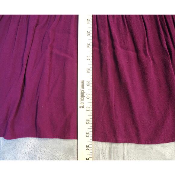 Anthropologie Maeve Galina‎ Drop Waist Dress Sz Large Dark Purple Pin Tuck Tunic - Picture 2 of 11